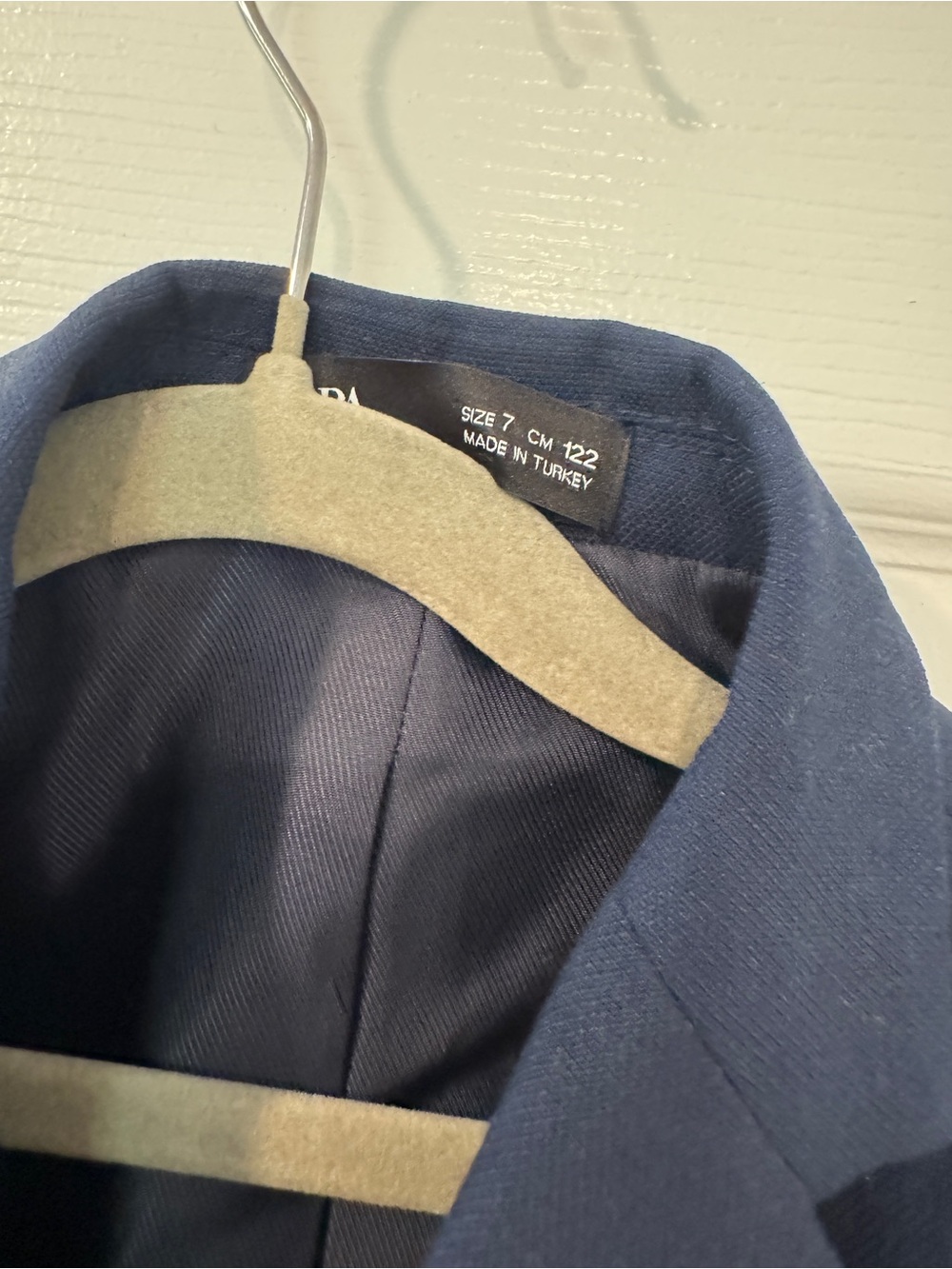 Zara Kids Boys 3 Piece Navy Suit Set Blazer Pants White Shirt Size 7 - Picture 5 of 13